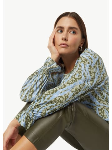 comma CI Bluse langarm in Blau-olive