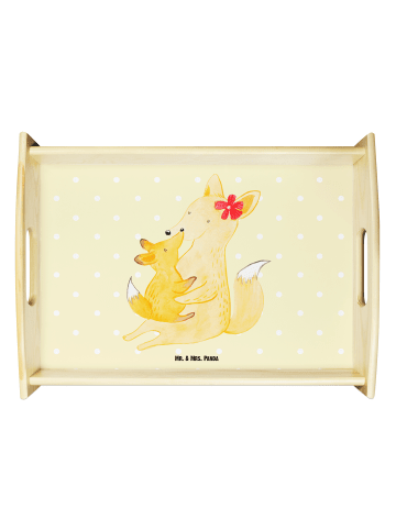 Mr. & Mrs. Panda Holztablett Fuchs Mama ohne Spruch in Gelb Pastell