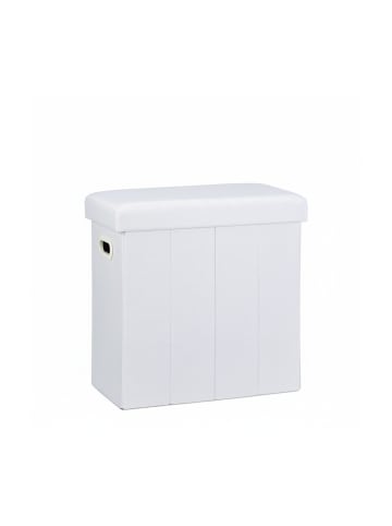 relaxdays Sitzhocker in Weiß - (B)46 x (H)49,5 x (T)25,5 cm