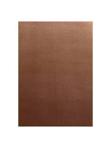 KADIMA DESIGN Teppich Kurzflor Uni-Farbe Microfaser Antirutsch Wohnzimmer waschbar in Braun