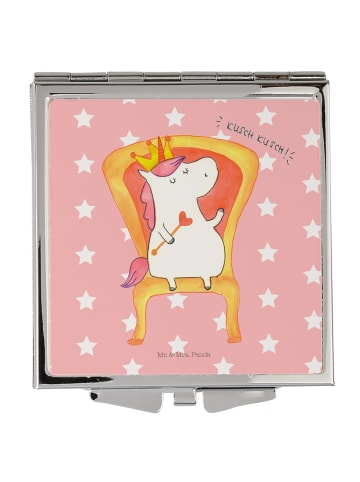 Mr. & Mrs. Panda Kosmetikspiegel klappbar Einhorn König ohne Spruch in Rot Pastell