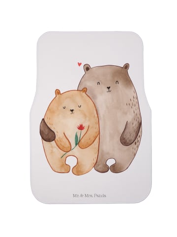 Mr. & Mrs. Panda Auto-Fußmatte Bären Liebe ohne Spruch in Weiß