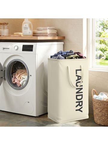 SONGMICS Wäschekorb Stowit in Weiß - (B)30 x (H)68 x (T)40 cm
