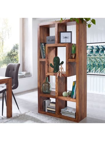 KADIMA DESIGN Bücherregal MUMBAI Massiv-Holz 90 x 180 cm Wohnzimmer-Regal