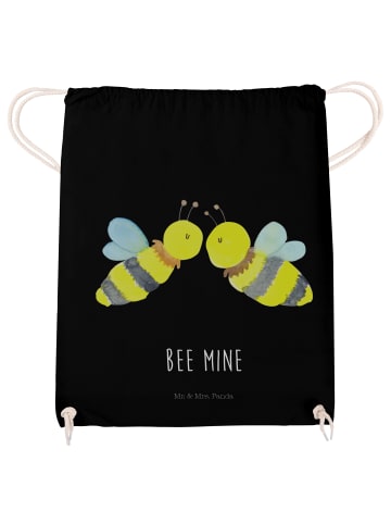 Mr. & Mrs. Panda Jutebeutel Biene Liebe mit Spruch in Schwarz