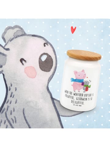 Mr. & Mrs. Panda Dose Keramik Glühschwein Smörle mit Spruch in Weiß