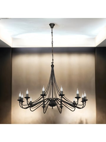 Licht-Erlebnisse Kronleuchter (B)85 x (L)85 x (T)108 cm in Schwarz