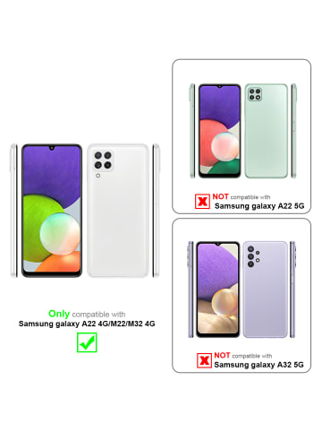 cadorabo Hülle für Samsung Galaxy A22 4G / M22 / M32 4G Blumen Design in FLORAL ROSA