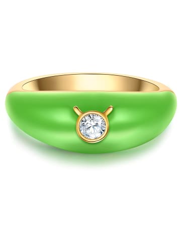 Glanzstücke München Ring Sternzeichen Stier aus Sterling Silber mit Zirkonia in gelbgold