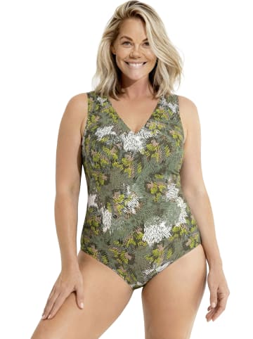 Ulla Popken Badeanzug in moosgrün