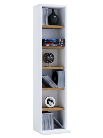 VCM  Holz CD DVD Stand Aufbewahrung Deko Regal Elementa in Weiß / Honig-Eiche