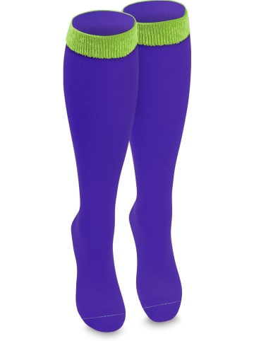 normani 1 Paar Kniestrümpfe Bi-Color in Royalblau/Säuregelb