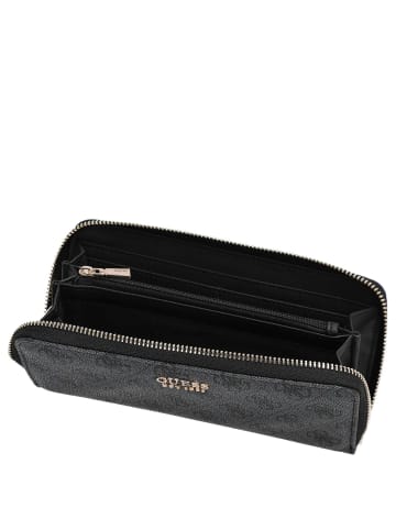 Guess Brenton SLG Large Zip Around - Geldbörse 12cc 21 cm (coal logo) in coal logo