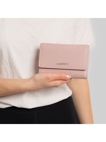 Lazarotti Bologna Leather XL Geldbörse mit Zip-Around Fach Leder 14 cm in rose