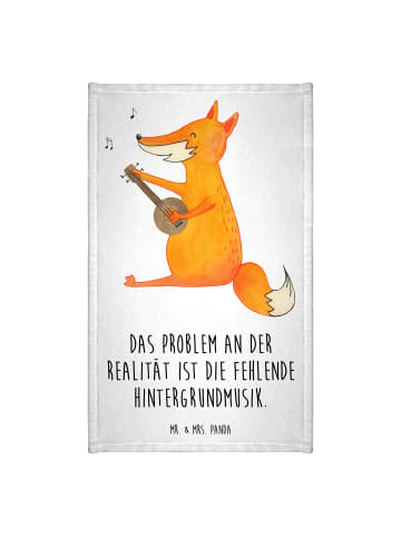 Mr. & Mrs. Panda Gästehandtuch Fuchs Gitarre mit Spruch in Weiß