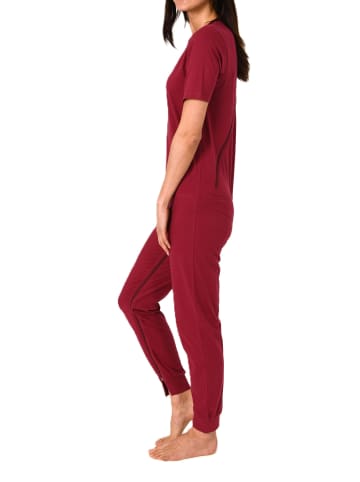 NORMANN Damen Pflegeoverall kurzarm mit langen Bein und Reißverschluß - 88712 in beere