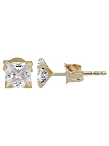 Adeliás Damen Ohrringe – Ohrstecker aus 333 Gold mit Zirkonia in gold