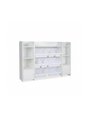 relaxdays Kinderregal in Weiß - (B) 139 x (H) 94 x (T) 30 cm