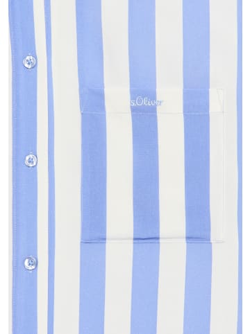 s.Oliver Pyjamaoberteil in blau gestreift
