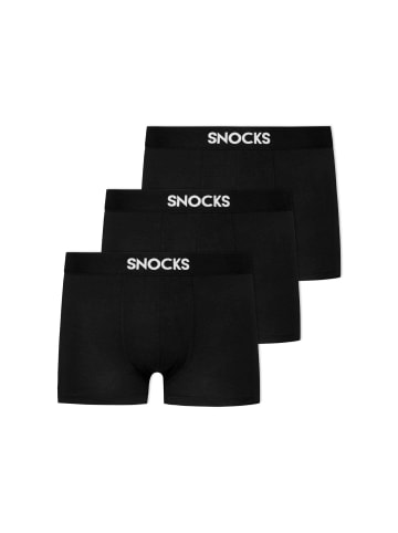SNOCKS Boxershorts aus Bio-Baumwolle 3 Stück in Schwarz