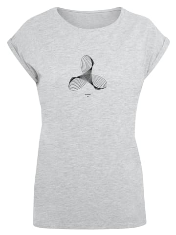 F4NT4STIC Extended Shoulder T-Shirt Geometrics in grau meliert