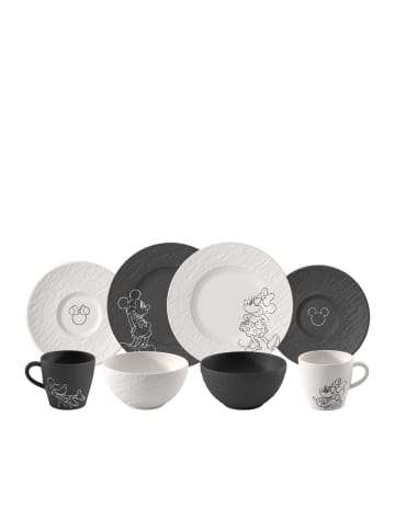 8-tlg. Frühstücks-Set Manufacture Rock – Mickey Mouse in Schwarz-Weiß