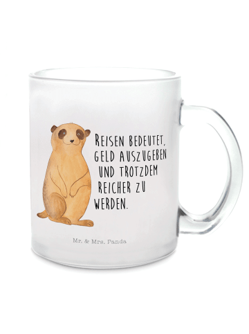 Mr. & Mrs. Panda Teetasse Erdmännchen mit Spruch in Transparent