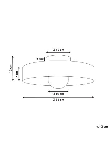 Beliani Deckenleuchten LUGUSE in Grün - (W) 35 x (H) 12 x (L) 35 cm