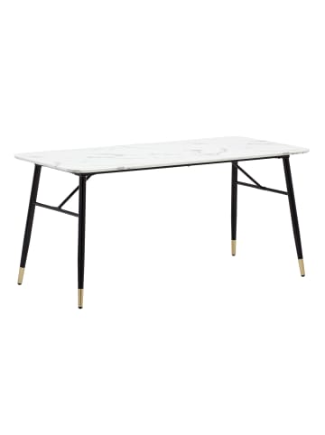 KADIMA DESIGN Esszimmertisch 140x80x76 cm Esstisch in Marmor-Optik Modern, in Weiß