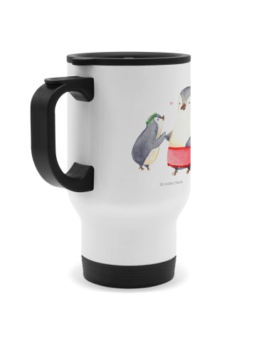 Mr. & Mrs. Panda Thermosbecher Pinguin mit Kind ohne Spruch in Weiß