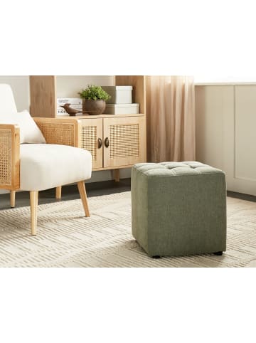 Beliani Pouf KANSAS in Grün - (W) 38 x (H) 39 x (L) 38 cm