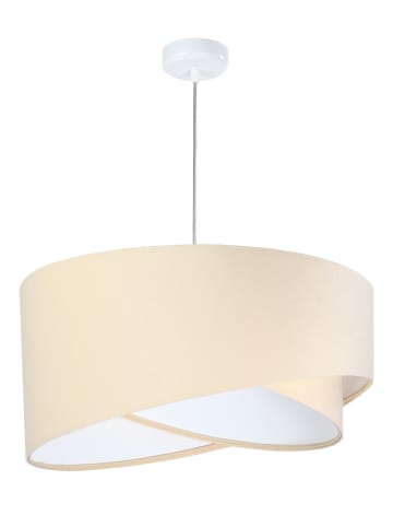 Licht-Erlebnisse Pendelleuchte Ø 50 x (T)107 cm in Weiß CremeWeiß Creme
