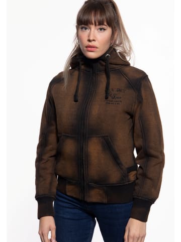 Queen Kerosin Queen Kerosin Sweatjacke mit Kapuze Wild Ones in braun