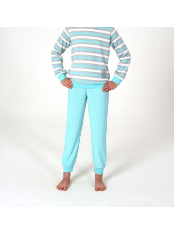 NORMANN Frottee Pyjama Schlafanzug Bündchen - 82568 in mint