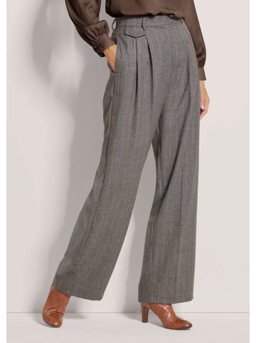 MADELEINE Elegante, lange Hose mit Bundfalten in grau / espresso / melange