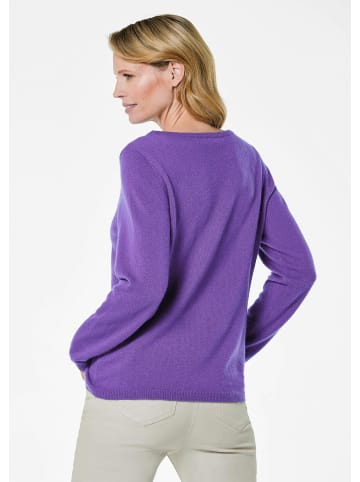 GOLDNER Kaschmirpullover Kaschmirpullover mit U-Boot Ausschnitt in lila