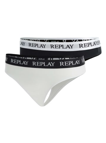 Replay String 2er Pack in Schwarz/Weiß