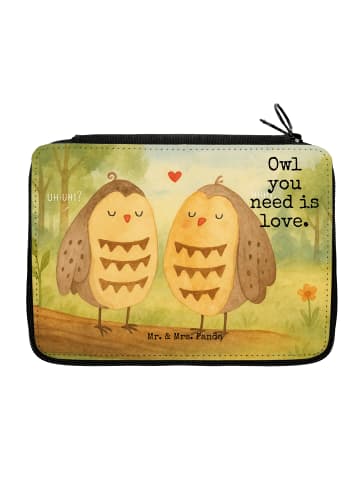 Mr. & Mrs. Panda Etui Eulen Liebe Design mit Spruch in Weiß