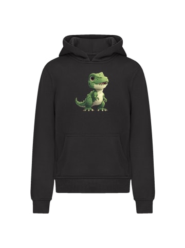 F4NT4STIC Hoodie Süßer grüner Dino in schwarz
