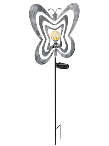 Globo lighting Solarleuchte "SOLARLEUCHTE METALL SILBERGRAU, 1XLED" in silver
