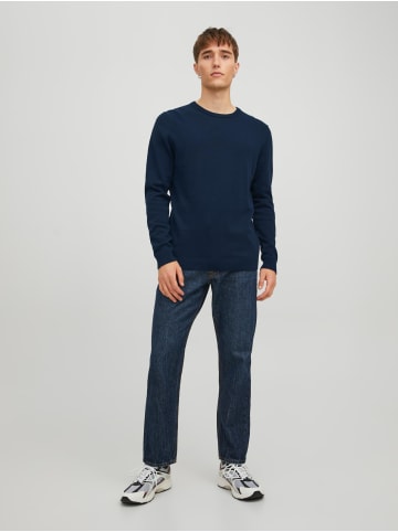 Jack & Jones Dünner Langarm Strickpullover Basic JJEBASIC in Blau