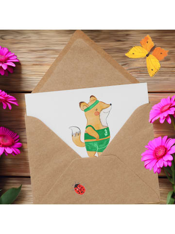 Mr. & Mrs. Panda Glückwunschkarte Biathlon Trainerin mit Spruch in Weiß