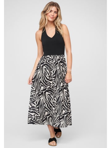 Cloud5ive Cloud5ive Maxi Neckholder-Dress with zebra print in black/white