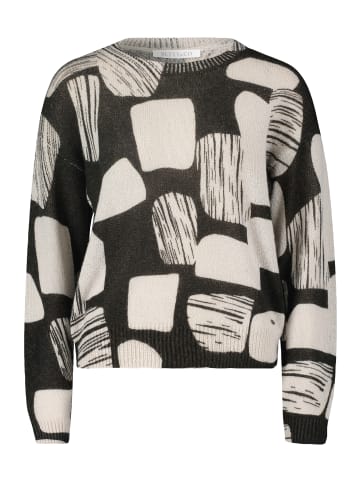 BETTY & CO Strickpullover mit Aufdruck in Black-Nature