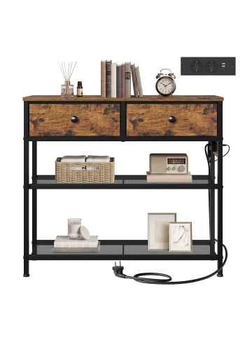 SONGMICS Konsolentisch Bellah in Vintage-Braun - (B)30 x (H)78.7 x (T)76.7 cm