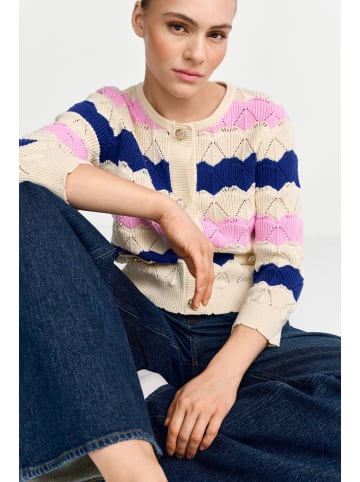 Rich & Royal Strickjacke in beige blau - 0001