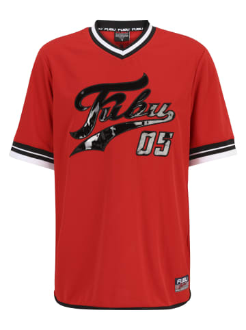 FUBU FUBU Herren FM231-011-2 FUBU Varsity Lacquered Mesh Tee in red/black