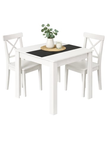 VCM Esstisch Küchentisch B. 80 x T. 80 cm Disalo in Weiß / Anthrazit