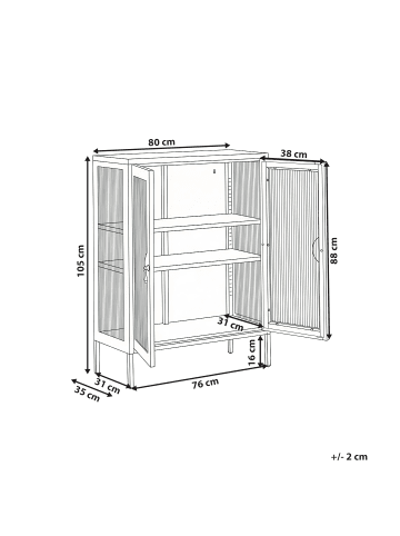 Beliani Büroschrank GLEORA in Schwarz - (W) 80 x (H) 105 x (L) 35 cm