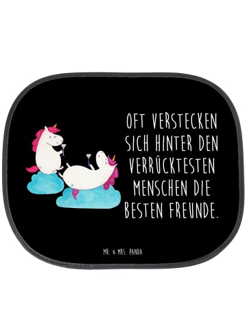 Mr. & Mrs. Panda Auto Sichtschutz Einhorn Sekt mit Spruch in Schwarz